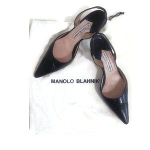 Manolo Blahnik Carolyne Kitten Heel Sling Back